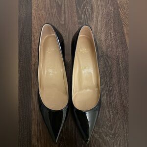 Christian Louboutin Black Patent Pointed Toe Pumps
